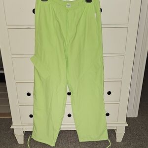 No Boundaries Neon Green Cargo Parachute Pants